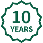 10 Years Warranty 10 Years Warranty