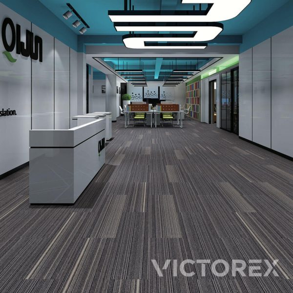 Victorex Brigthline carpet tiles Garlic colour in office reception area