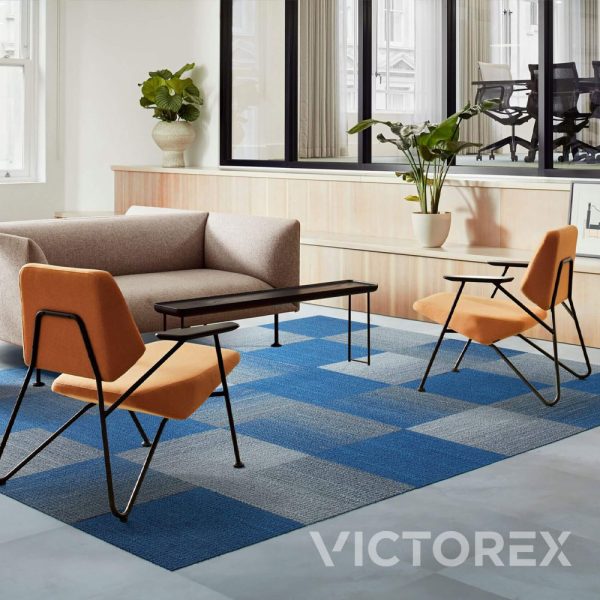 Interface Woven Gradience WG200 carpet tile living room space office in Charcoal/Ocean, Stone/Charcoal, Iridescence, Polar colour