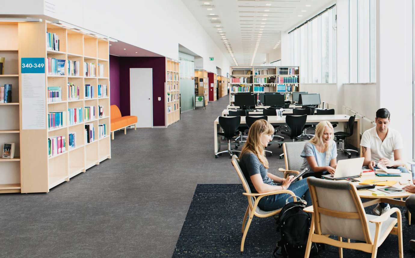 Victorex Interface LVT installing carpet to reduce sound in the library Victorex Interface LVT installing carpet to reduce sound in the library